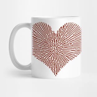 Turing Pattern Sunburst Love Heart (Red) Mug